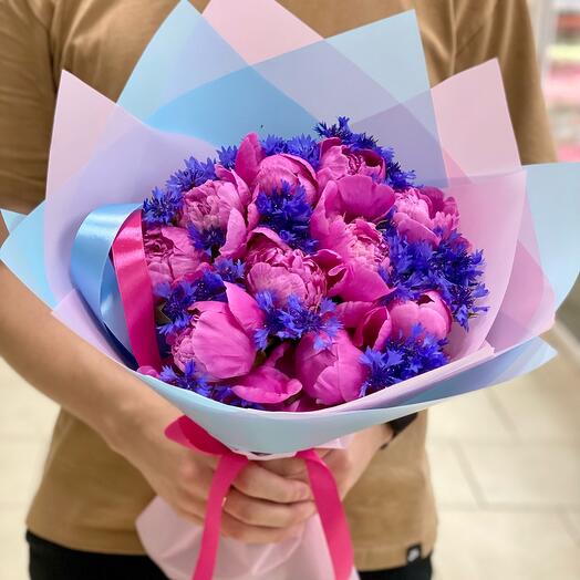 Пионы с васильками 🦋💕