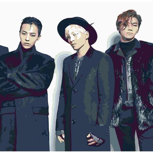 Картина по номерам V-83 "K-pop Big Bang. Участники группы" 50х70