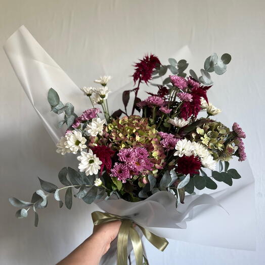 Hydrangea and chrysanthemum