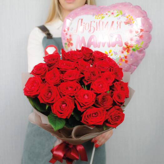 Комбо Маме 1:букет+шар