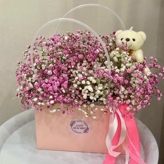 Gypsophila with a toy