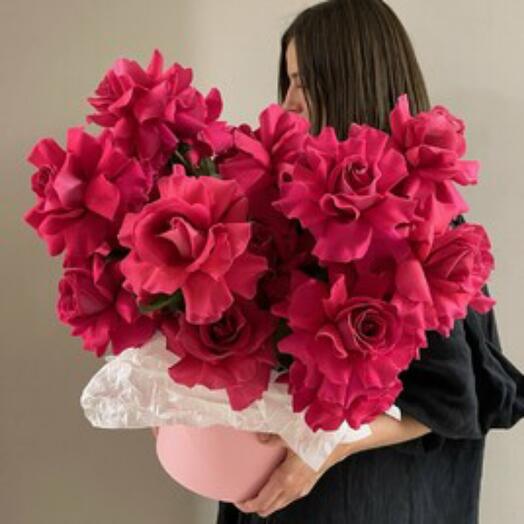 Розы в коробке"Французский поцелуй"