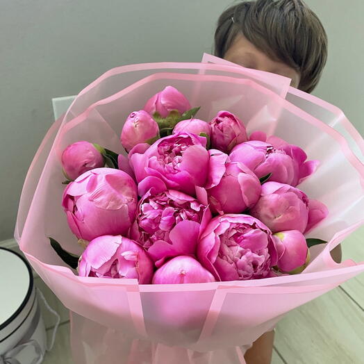 Pink piones 15 pieces