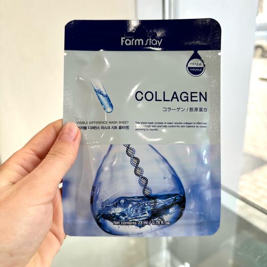 Тканевая маска для лица с коллагеном Farm stay visible difference mask sheet collagen