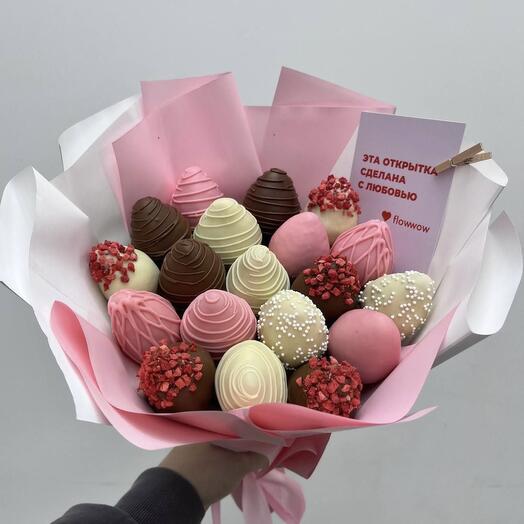 Букет клубники в шоколаде S 19 шт в подарок