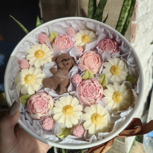 Шоколадный набор с Мишкой и ромашками
