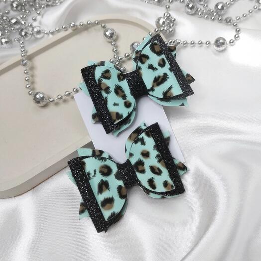 Банты леопард ручной работы, пара