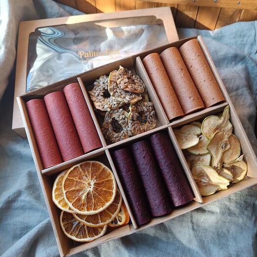 Set de regalo pastas de frutas y papas fritas