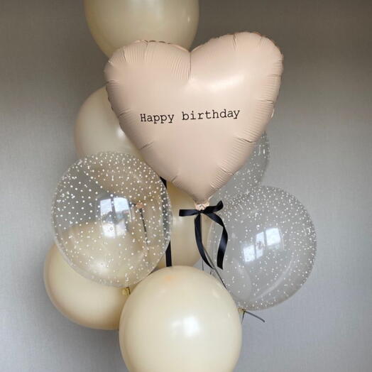 Happy birthday cream beige