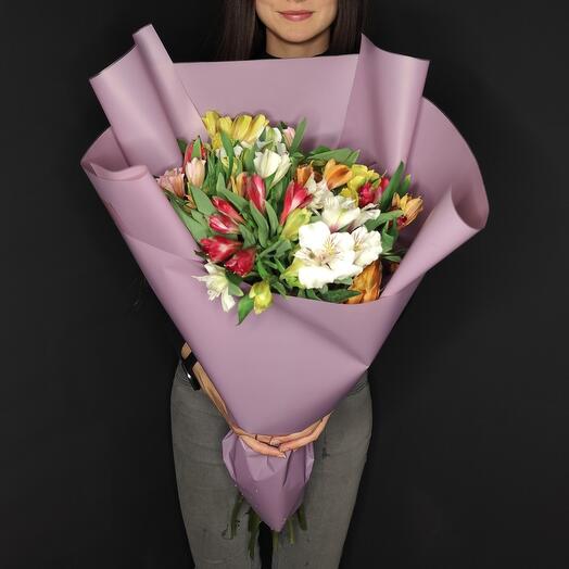 Букет из 15 альстромерий микс