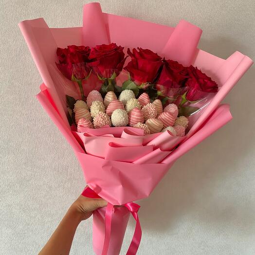 Букет из клубники Pink