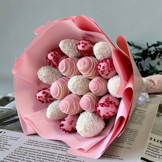 Fresa en chocolate ramo "Malvavisco" + regalo (26)