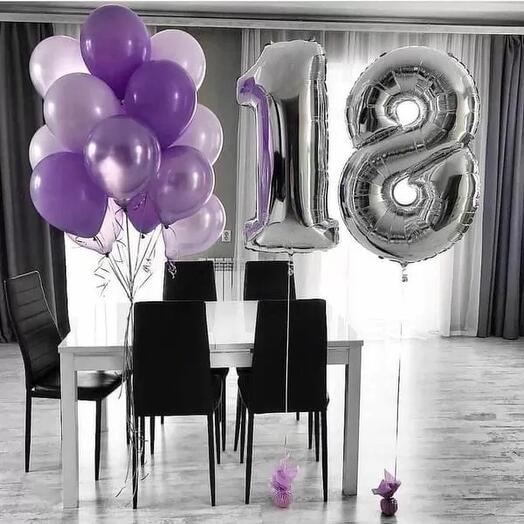 Воздушные шарики на 18 лет