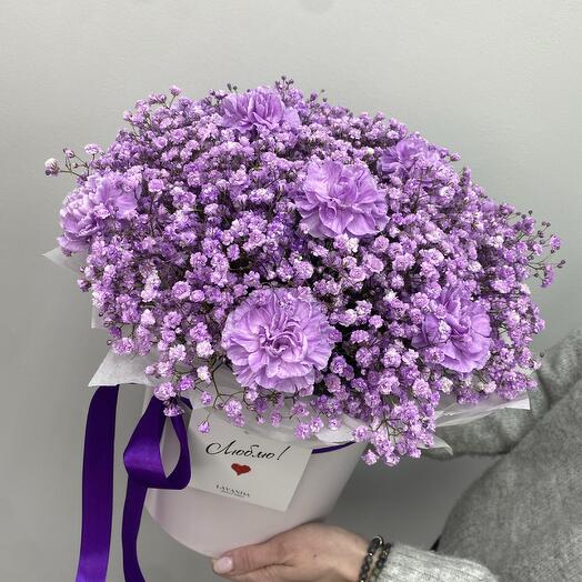 Сиреневая  гипсофила с диантусами