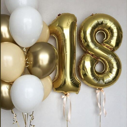 Birthday balloons gold