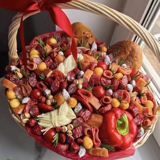 Мясной букет в корзине XL