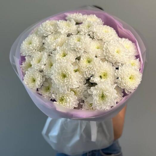 Моно букет из кустовых хризантем