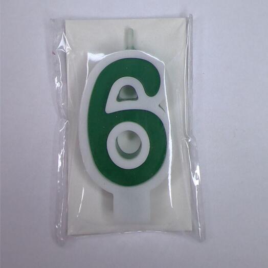Цифра 6 зелёная