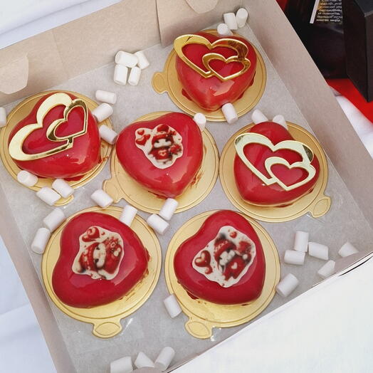 Набор муссовых сердечек со вкусом манго