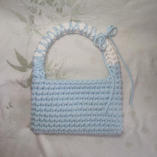 Голубая сумка из трикотажной пряжи, «Blue bag»