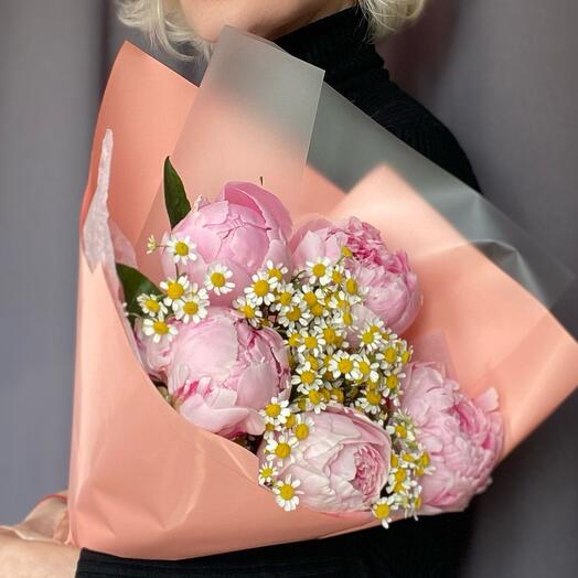 WOW🌸букет из пионов и ромашек