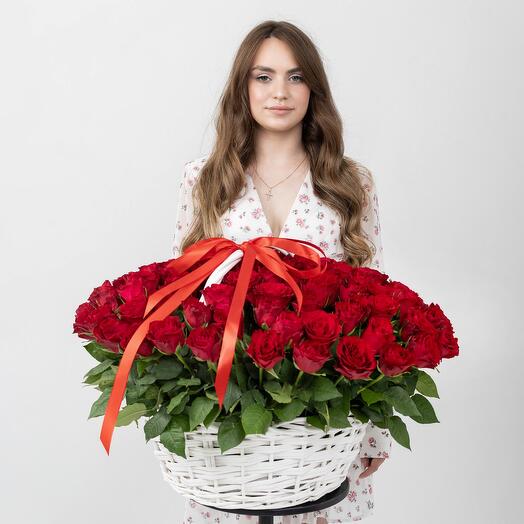 101 Роза в корзине