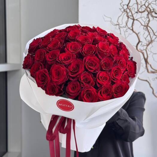 Монобукет из 51 красной розы