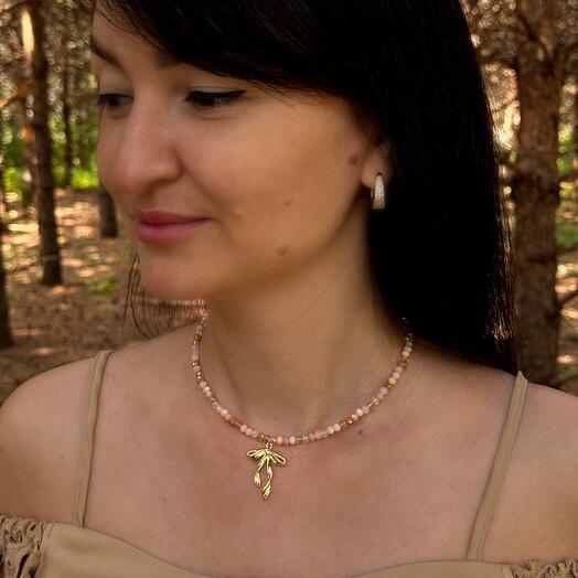 Чокер из бусин рондели с бантиком Rondeli bead choker with a bow