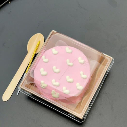 Бенто торт Розовый с сердечками