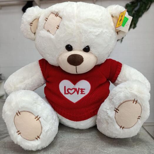 Мягкая игрушка мишка в свитере LOVE