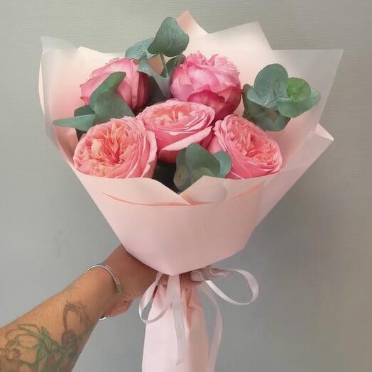 Bouquet of 5 peony-shaped roses