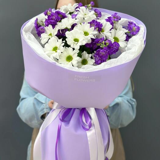Ромашка и маттиола 💜