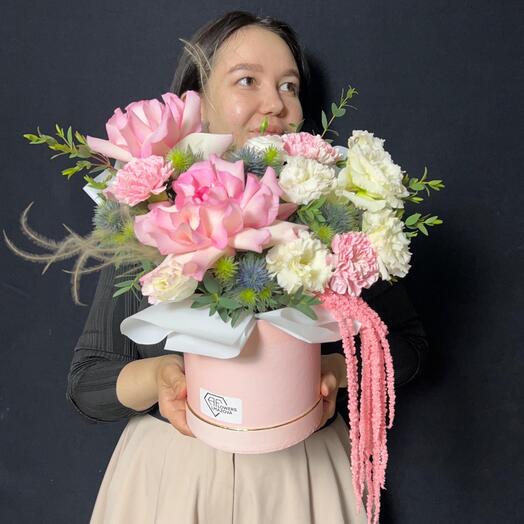 Цветы в коробке «французский поцелуй»