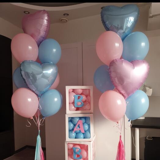 Набор шаров кубы, кубики на гендер пати, определение пола ребёнка -20 шаров