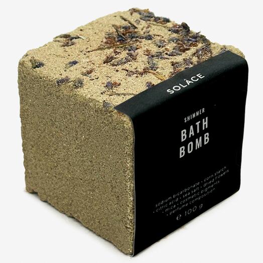 SOLACE Бомбочка для ванны "Цветочный" с морской солью, шиммером и сухоцветами