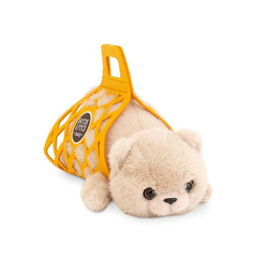 Кот Барсик в сумке бежевый