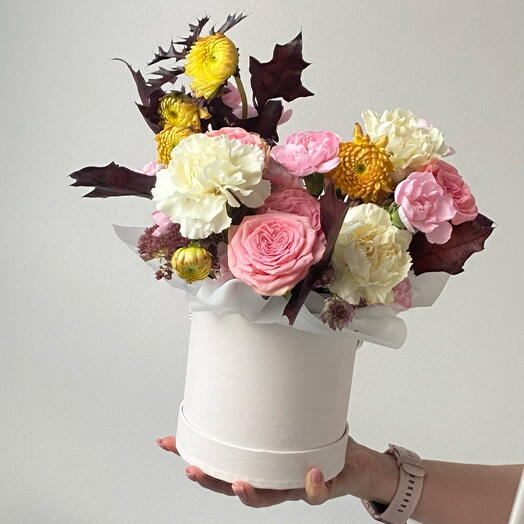 Jesienne pudełko z kwiatami