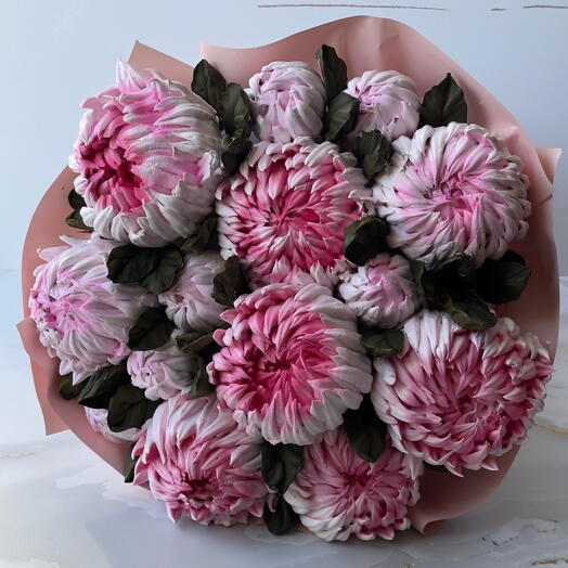 Хризантемы из зефира для мамы, день мамы