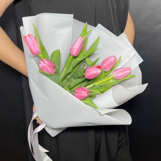 Крупные розовые тюльпаны НеПростоЦветы