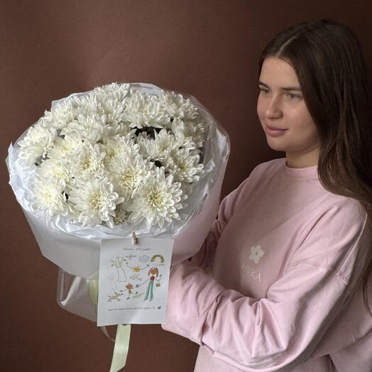 Букет 10 из пяти хризантем