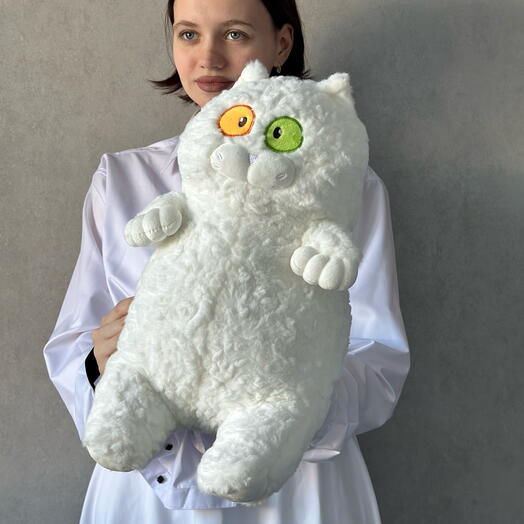 Мягкая игрушка большой белый кот