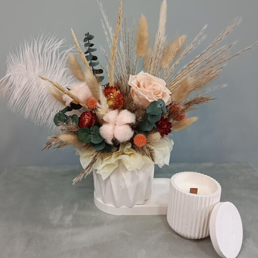 Bouquet of dried flowers and stabilized flowers "Flower melody"