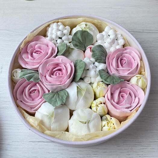Коробка с зефирными цветами «Flora»