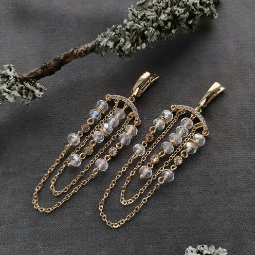 Серьги-люстры с кристаллами Сваровски