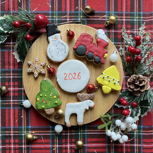 Новогодние, Рождественские медовые пряники 7 штук для родителей, коллег, в подарок