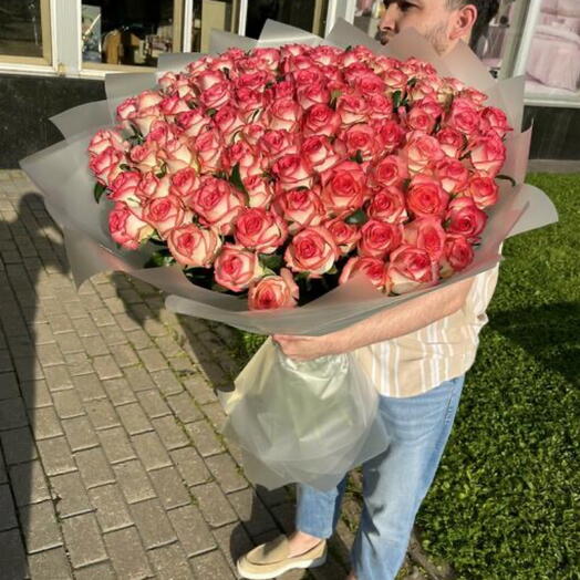 101 роза джумилия 65 см