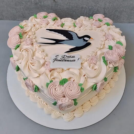 Торт в виде сердца 2 кг на день рождения с доставкой по СПб Flowwow