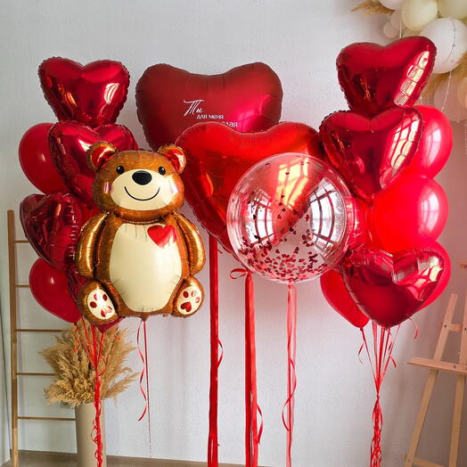 Шары на 14 февраля TEDDY LOVE
