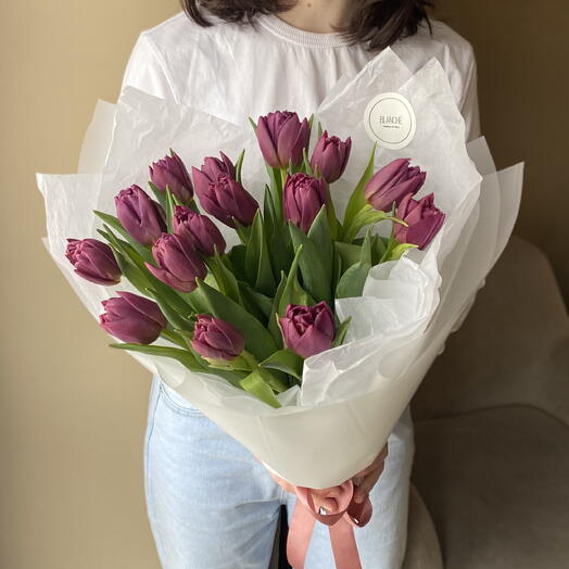 Букет из 15 пионовидных тюльпанов💟