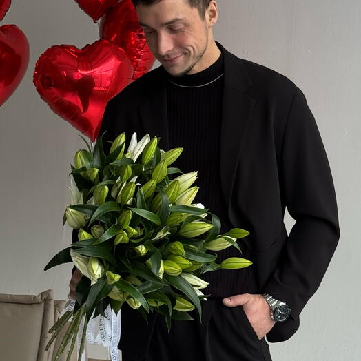 Моно букет из 5 голландских лилий